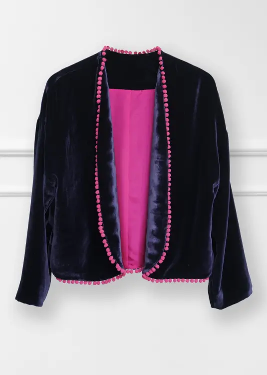 Żakiet welurowy blue